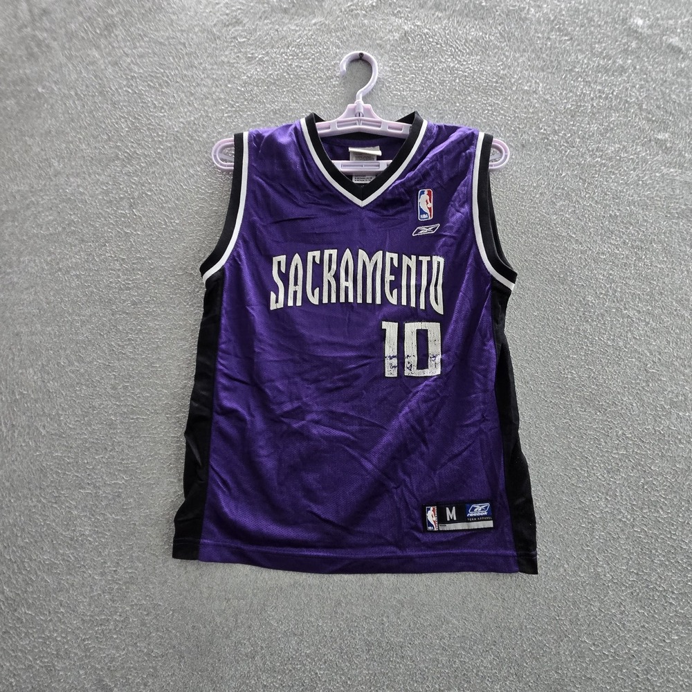 VINTAGE Sacramento Kings Boys Jersey M Purple Mike Bibby #10 Reebok NBA READ